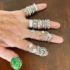 Bundle of 20 silver costume rings